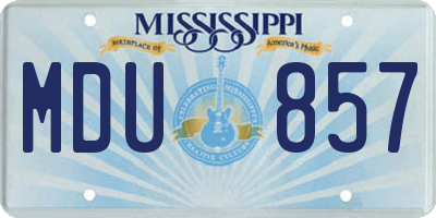 MS license plate MDU857