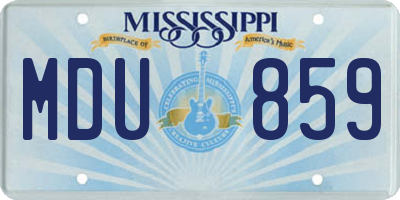MS license plate MDU859