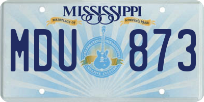 MS license plate MDU873
