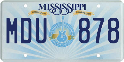 MS license plate MDU878