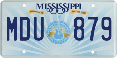 MS license plate MDU879