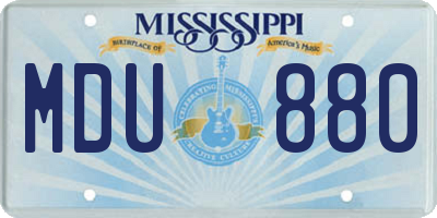 MS license plate MDU880