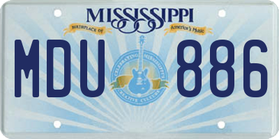 MS license plate MDU886