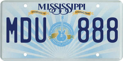 MS license plate MDU888