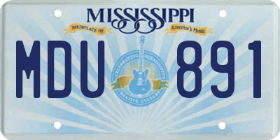 MS license plate MDU891