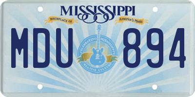 MS license plate MDU894