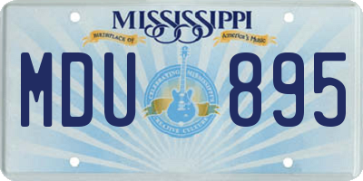 MS license plate MDU895