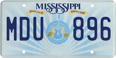 MS license plate MDU896