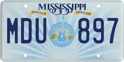 MS license plate MDU897