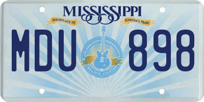 MS license plate MDU898