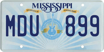 MS license plate MDU899