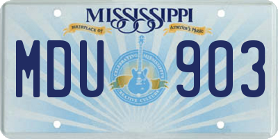 MS license plate MDU903