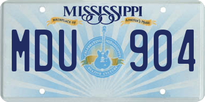 MS license plate MDU904