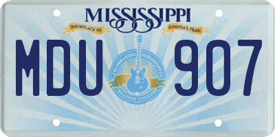 MS license plate MDU907
