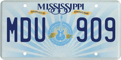 MS license plate MDU909