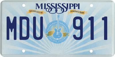 MS license plate MDU911