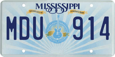 MS license plate MDU914