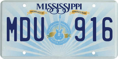 MS license plate MDU916