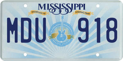 MS license plate MDU918