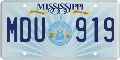 MS license plate MDU919