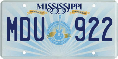 MS license plate MDU922