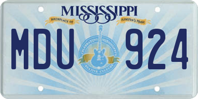 MS license plate MDU924