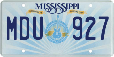 MS license plate MDU927