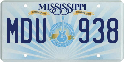 MS license plate MDU938