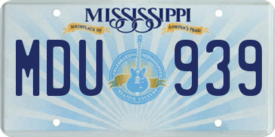 MS license plate MDU939
