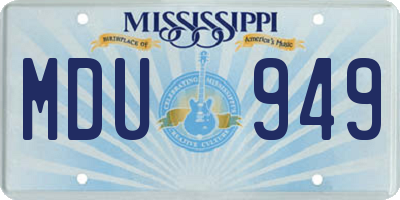 MS license plate MDU949