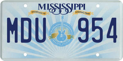 MS license plate MDU954