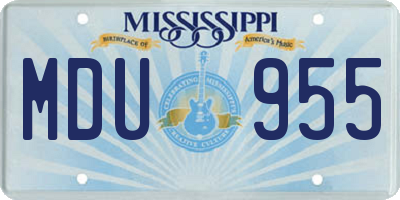 MS license plate MDU955