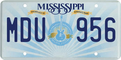 MS license plate MDU956