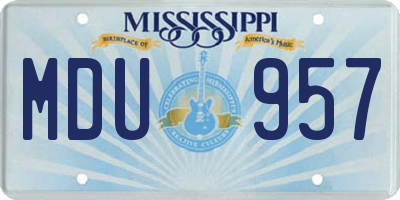 MS license plate MDU957