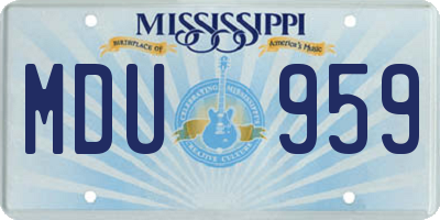 MS license plate MDU959