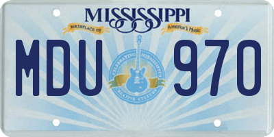 MS license plate MDU970