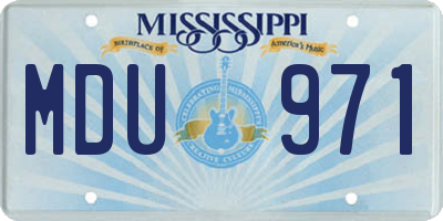 MS license plate MDU971