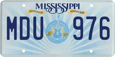 MS license plate MDU976