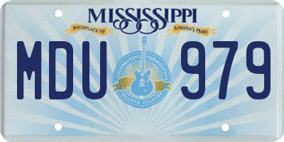 MS license plate MDU979