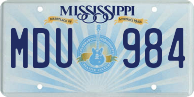 MS license plate MDU984