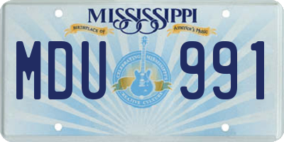 MS license plate MDU991
