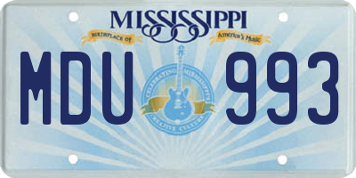 MS license plate MDU993