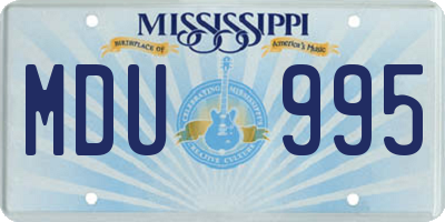 MS license plate MDU995