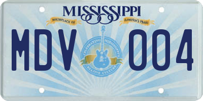 MS license plate MDV004