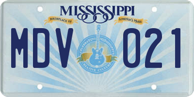 MS license plate MDV021