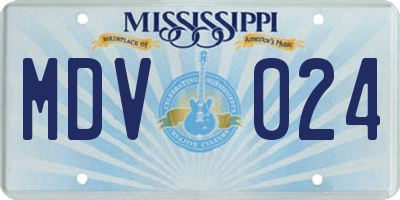 MS license plate MDV024
