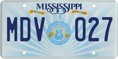 MS license plate MDV027