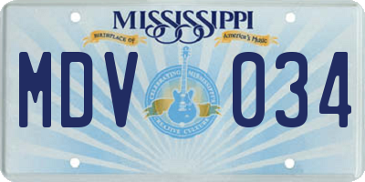MS license plate MDV034