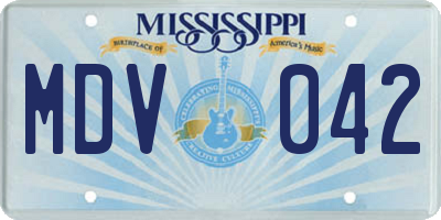 MS license plate MDV042