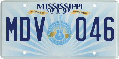 MS license plate MDV046